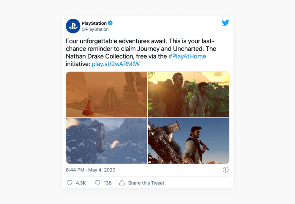 Playstation uses a sense of urgency and what their prospects stand to lose.