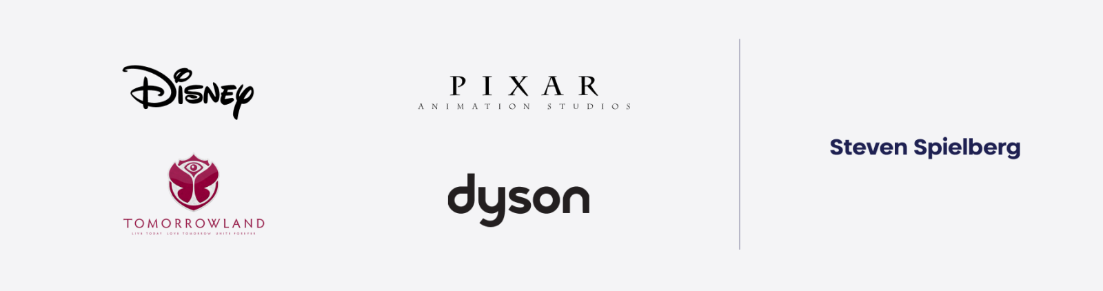 Disney, Pixar, Tomorrowland, Dyson, Steven Spielberg are the examples of the Magician archetype.