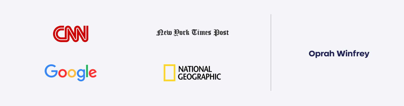 CNN, New York Times, Google, National Geographic, Oprah Winfrey are examples of the Sage archetype.